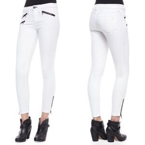Rag & Bone Bright White Ankle Zip Skinny Jeans